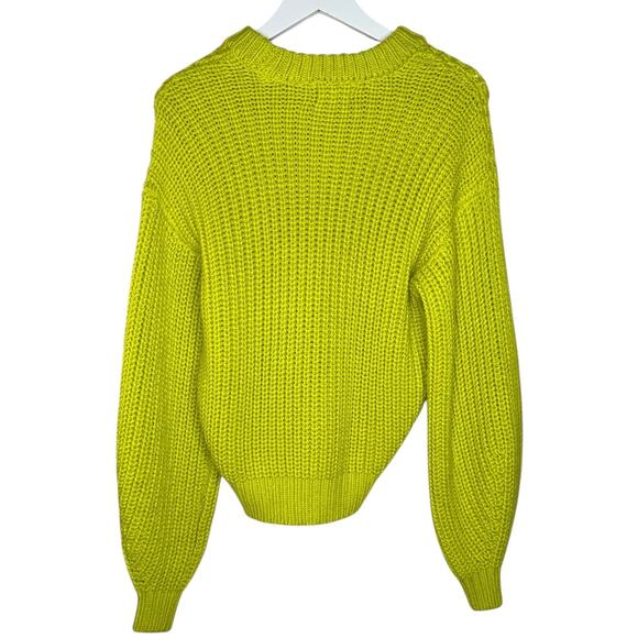 Show Me Your Mumu Sweater Bailey Green Chunky Cable Knit Crewneck Top Size XS - Picture 9 of 11